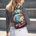 thumbnail image 6 of Picia Western Style Bald Eagle Printed Canvas Daypack - Stylish and Durable Vintage Compact Backpack - Class, Work, Travel, or Laptop Bookbag,Organized Compartments-Medium, 6 of 6