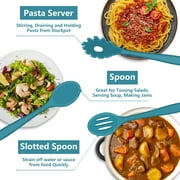 Walchoice 7-Piece Silicone Cooking Utensils Set, Blue Kitchen Utensils, Non-stick Gadgets Tools Include Slotted Turner, Soup Ladle, Pasta Server