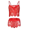 thumbnail image 4 of Sets de Ropa de Dormir de Encaje Floral Lencería de Noche Romántica Atractiva S, 4 of 9