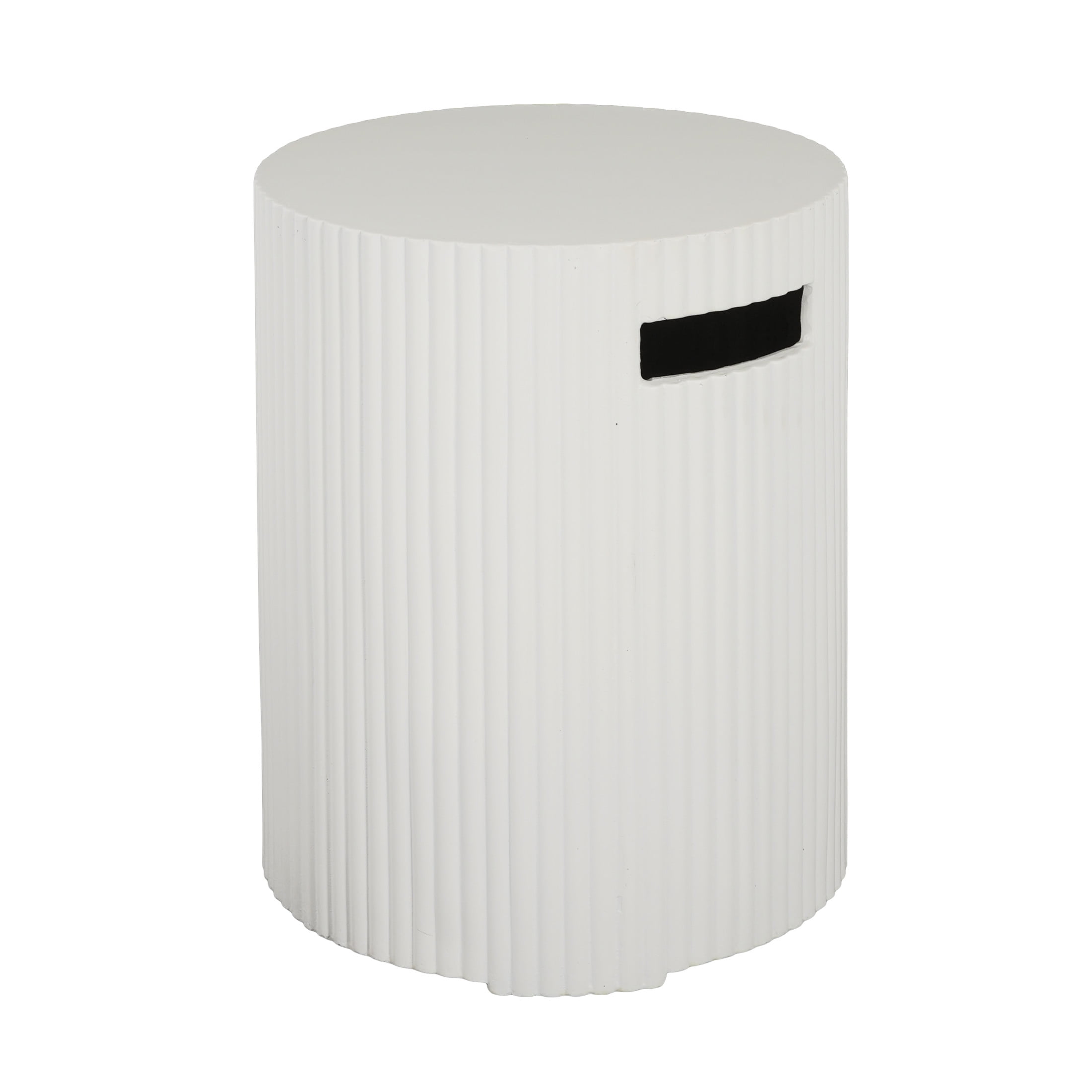 Christopher Knight Home Outdoor Round Propane Tank Cover, Lightweight Concrete Side Table, White