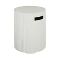 thumbnail image 2 of Christopher Knight Home Outdoor Round Propane Tank Cover, Lightweight Concrete Side Table, White, 2 of 7