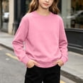 thumbnail image 4 of Vibrex Crewneck Sweatshirts Children's Solid Color Long Sleeved Casual Sports Hoodie Top Comfortable Pullover Sweatshirts Shirts Warm Hiking Pullover Oversized Warm Casual Sweatshirt 5-15 Years, 4 of 7