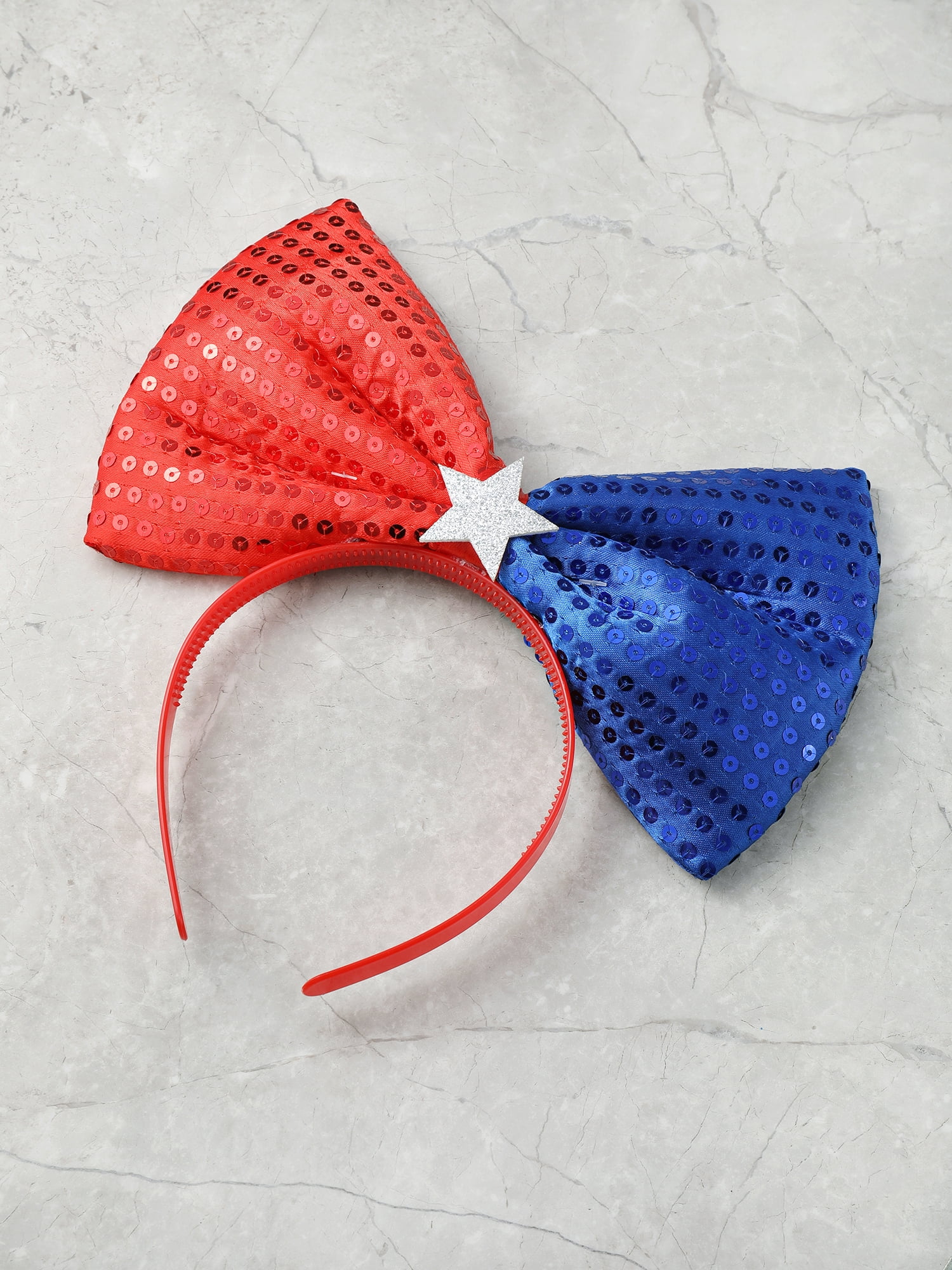 Way to Celebrate Americana Large Sequin Bow Headband, 1 Piece