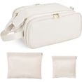 thumbnail image 1 of Bolsa de Maquillaje Cosmetiquera de Piel Impermeable, 3 Pcs Bolsa de Cosméticos de Viaje de Gran Capacidad, Portátil Neceser Viaje Bolsa de Aseo Versátil con 2 Mini Bolsas de Maquillaje, 1 of 4