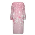 thumbnail image 4 of Yuyamidu Cherry Blossom Front Zipper Bathrobe for Plus Size Women After Shower Bath Robes Pink Long Sleeve Nightgowns Dress Size XL Casual Robe with Pockets, 4 of 7