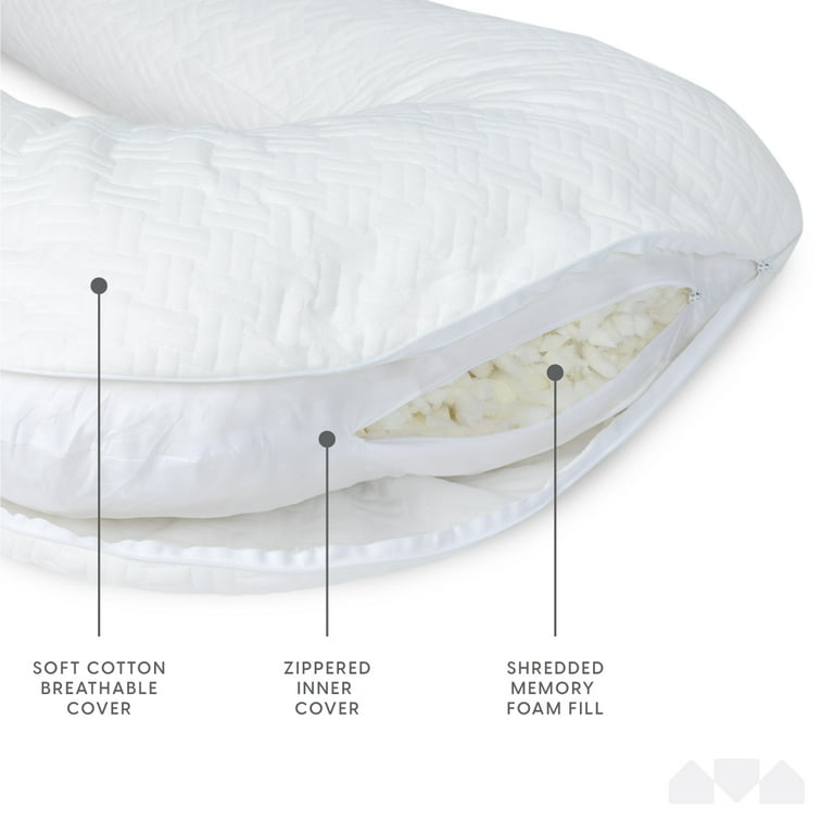 Milliard U Shaped Body Pillow Memory Foam Comfort for Sleeping, Elevating