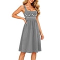 thumbnail image 2 of Tqcoqu Womens Summer Dresses with Built in Bra,2026 Square Neck Beach Dress with Pockets,Casual Flare Sun Dresses,Gray Women's S-XXXL, 2 of 7