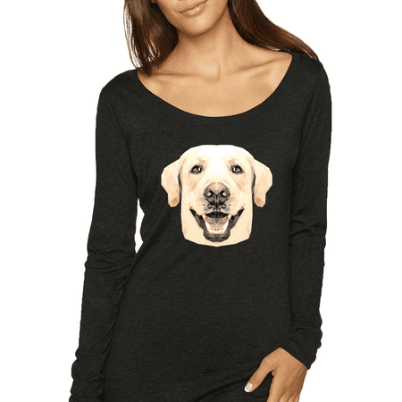 Labrador Dog Animal Lover Womens Scoop Long Sleeve Top
