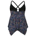 thumbnail image 4 of Mycoco Women's Front Tie Swim Top Cross Back Tankini Top Flowy Swimsuit Tops, 4 of 5