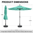 thumbnail image 4 of 9 ft Solar Umbrella 32 LED Lighted Patio Umbrella Table Market Umbrella with Tilt and Crank Outdoor Umbrella for Garden, Deck, Backyard, Pool and Beach (Navy Blue), 4 of 7