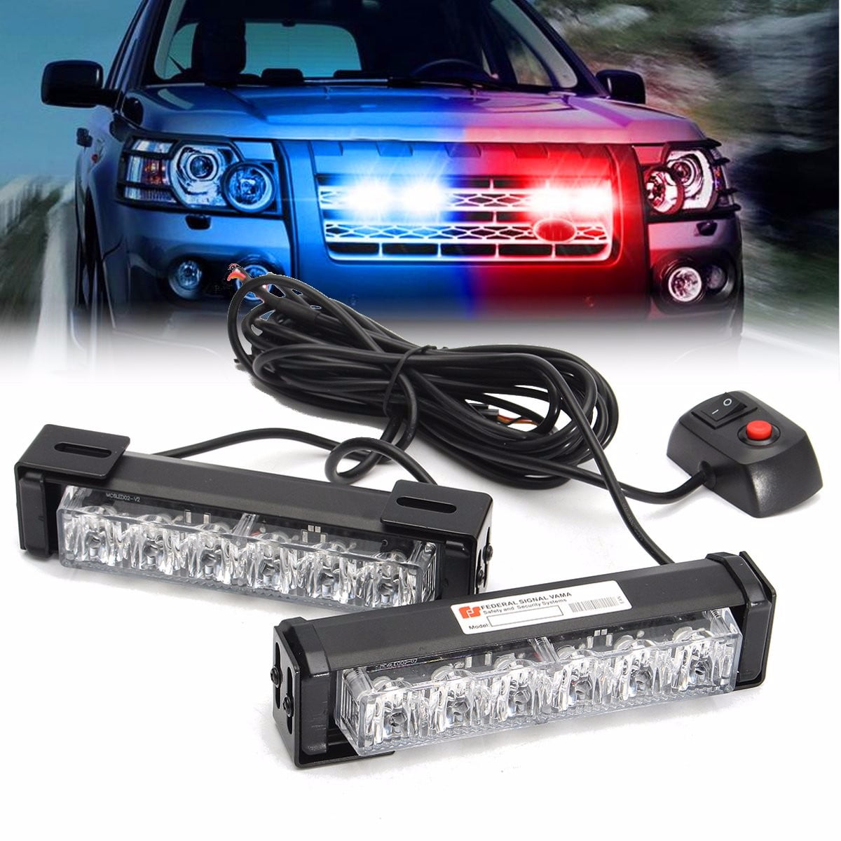 2X 12 LED Car 3W Police Strobe Flash Light Dash Emergency Warning Safety Walmart Canada