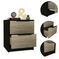 thumbnail image 4 of Cterwk 2 Drawers Nightstand Wengue and Pine, Black, 4 of 7