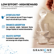 Granions Marine Collagen Peptides Powder Pomegranate, Hyaluronic Acid + Biotin + Vit C, 275g