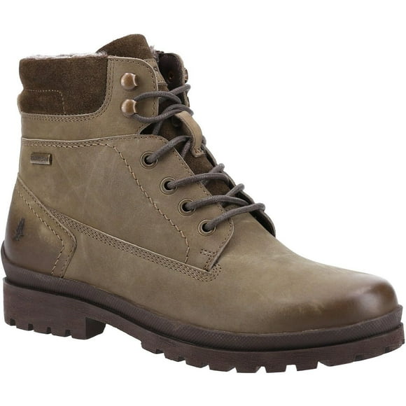 Hush Puppies Womens Annay Leather Combat Boots