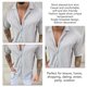 thumbnail image 5 of Camisa de punto de manga corta con solapa y un solo pecho, blusa informal de moda delgada para hombres, 5 of 6