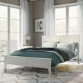 thumbnail image 2 of PORKISS Queen Size Bed Frame for Solid Wood, Platform Bed Frame with Headboard, Holds 650 lb, No Box Spring Needed, White, 2 of 6