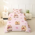 thumbnail image 2 of Erosebridal Kids Cute Capybara Twin Bedding,Boys Girls Cartoon Bow Animal Duvet Cover Set,2pcs,No Comforter,Pink Reversible, 2 of 5