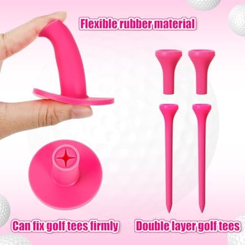 RibRave 12 Pieces Golf Range Tees Set Rubber Golf Tees for Mats Driving Range 6 Pieces for Practice Mat Mixed Size