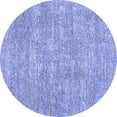 thumbnail image 1 of Ahgly Company Machine Washable Indoor Round Oriental Blue Industrial Area Rugs, 4' Round, 1 of 4