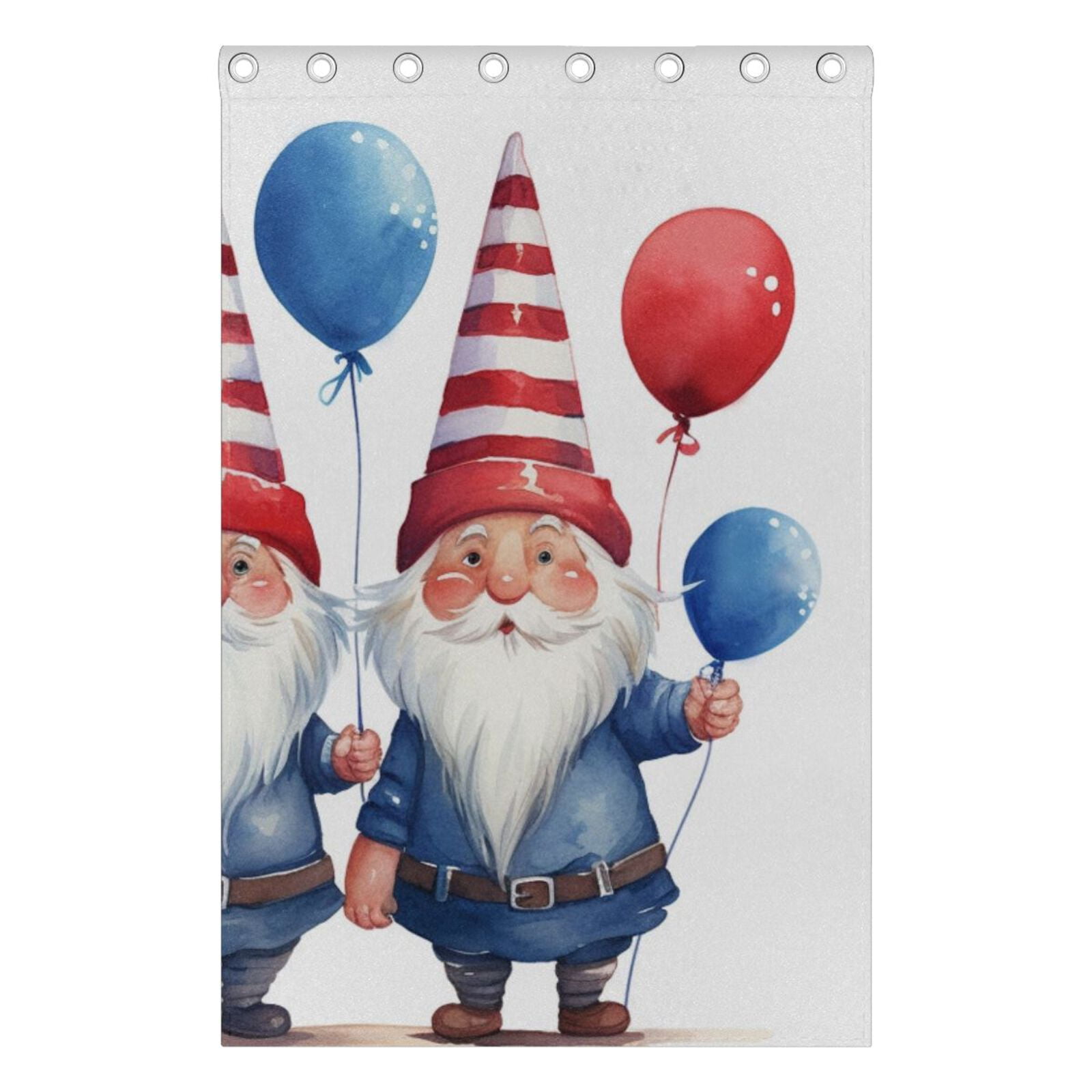 Gnomes Balloons Christmas Black Out Curtains 72 Inch Length Curtains for Sliding Glass Doors Bedroom Living Room 2 Pack