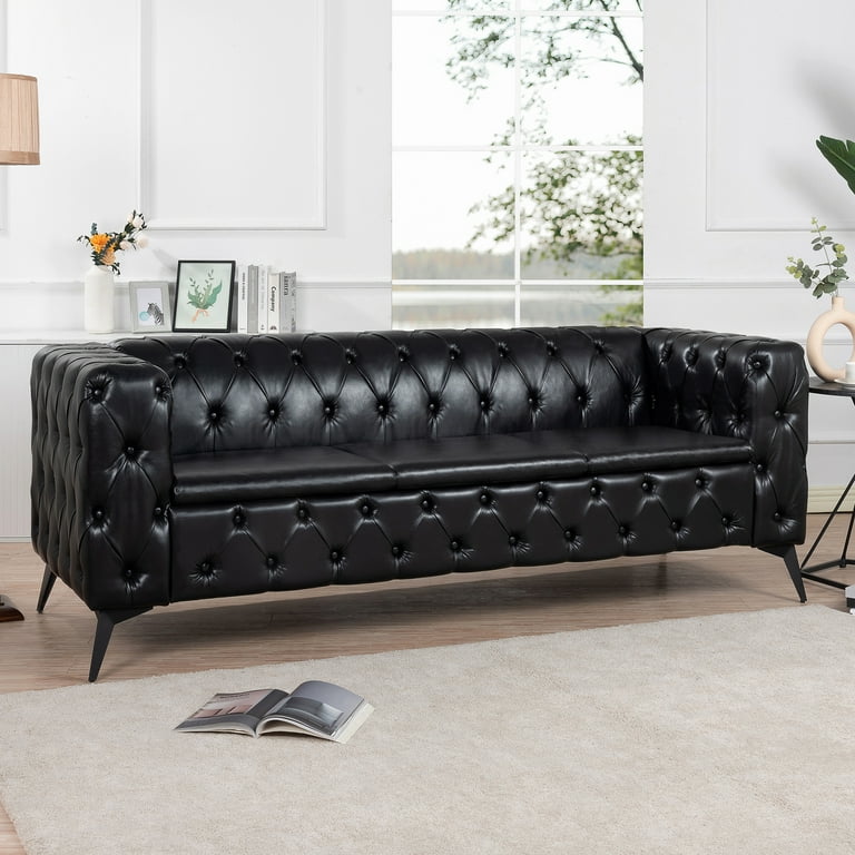 Leather couch with removable cushions top