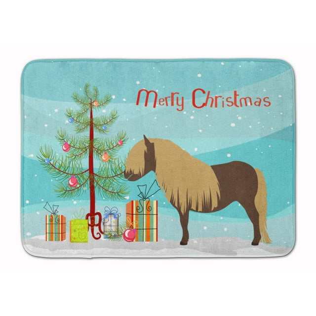 Carolines Treasures BB9281RUG Shetland Pony Horse Christmas Machine Washable Memory Foam Mat