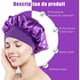 thumbnail image 3 of RV 3 capó de satén para cabello de noche, capó de seda para cabello de noche, gorro de noche de satén, capó de satén para mujer, protección elástica para cabello largo, cabello rizado (negro, dorado, morado oscuro) Sailing Electrónica, 3 of 5
