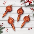 thumbnail image 2 of 4ct Matte Orange Retro Reflector Shatterproof Christmas Finial Ornaments 7.5", 2 of 9