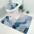 thumbnail image 2 of Blue Marble Gold Line Pattern Bathroom Rugs Sets 3 Piece,Toilet Cover Set,Absorbent Non Slip Bathroom Mats Sets with U-Shaped Contour Rug Toilet Rug Set, 2 of 5