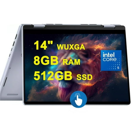 DELL Inspiron 14 7440 2-in-1 Laptop 14" WUXGA Touchscreen Intel 10-core Core 5 120U 8GB RAM 512GB SSD Backlit FHD Camera ExpressCharge MaxxAudio Pro Win11 Blue