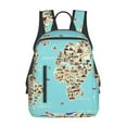 thumbnail image 3 of Balery World Travel Line Icons Map Lightweight Backpack for Men and Women - Durable and Water-Resistant, Ideal for School, Work, Travel, and Everyday Use, 3 of 9