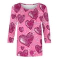 thumbnail image 5 of Busydd Plus Size Valentines Shirts for Women Trendy Heart Graphic Valentines Shirts Tops Casual 3/4 Sleeve Round Neck T Shirts Valentines Day Gifts for Women S-5XL, 5 of 5