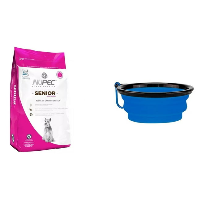 Paquete Nupec senior razas pequeñas 8 kg + 1 plato viajero plegable fancy pets