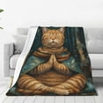 thumbnail image 1 of KLL Surreal Meditating Cat Pattern Fleece Throw Blanket,Fleece Throw Blankets for Couch & Bed All Season Use-60"x50", 1 of 7