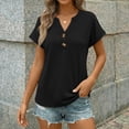 thumbnail image 6 of SUNBS Shirts for Women Short Sleeve Blouses V Neck Henley Dressy Casual Pullover Summer Tops Spring Fashion Trendy Cute Cloths, 6 of 10