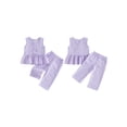 thumbnail image 2 of AceBaby Kids Toddler Girl Summer Plaid Tank Tops and Pants 2Pcs Clothes Set for Age 12M-5T, 2 of 9