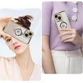 thumbnail image 6 of Compatible with iPhone 15 Magnetic Glitter Case Compatible with MagSafe Luxury Bling Rhinestone Case with Logo View Plating Sparkle Diamond and Camera Lens Protection for Women and Girls, Gold, 6 of 14
