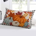 thumbnail image 5 of Fall Pumpkins Throw Pillow Covers, Thanksgiving Black Plaid Maple Leaf Soft Breathable Pillow Cases with Invisible Zipper for Sleeping, Body Pillowcases for Couch Bed Sofa Chair 24x36 Inches, 5 of 6
