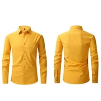 asjyhkr Mens Dress Shirts Long Sleeve Button down Lapel Stretch Undershirts Work Business Shirts with Pocket