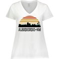 thumbnail image 3 of Inktastic Albuquerque New Mexico Skyline Women's Plus Size V-Neck T-Shirt, 3 of 5