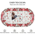 thumbnail image 5 of Valentines Day Tablecloth Oval 60x102 Inch, Valentine Heart Tablecloth Buffalo Plaid Gnome Truck Table Cloth Cover for Dinner Party Wedding Decor, 5 of 6