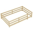 thumbnail image 6 of Jopath Twin Size Floor Bed, Montessori Floor Bed with Fence, Wood Montessori Floor Bed for Kids Girls Boys (Natural), 6 of 9