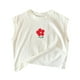 thumbnail image 1 of Gibobby Blusas De Moda Camiseta sin mangas con flor pequeña para niños y niñas pequeñas, camiseta sin mangas （Blanco， 10-13 Años), 1 of 5