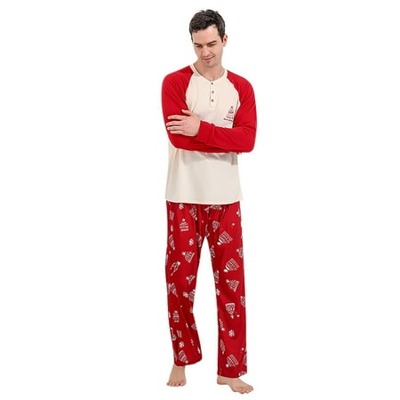

QWERTYU Matching Christmas Family Pajamas Sets Matching Pajamas Holiday Matching Pjs for Adults Kids Red XL