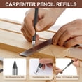 thumbnail image 3 of Lápiz mecánico Uxcell de 5.6mm, lápiz marcador de agujero profundo, lápices de construcción de madera de alta resistencia con 4 recargas para arquitecto de lápiz, negro, 3 of 5
