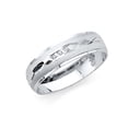 thumbnail image 1 of FB Jewels 14K White Gold Ring Mens Cubic Zirconia CZ Anniversary Wedding Band Size 7.5, 1 of 1