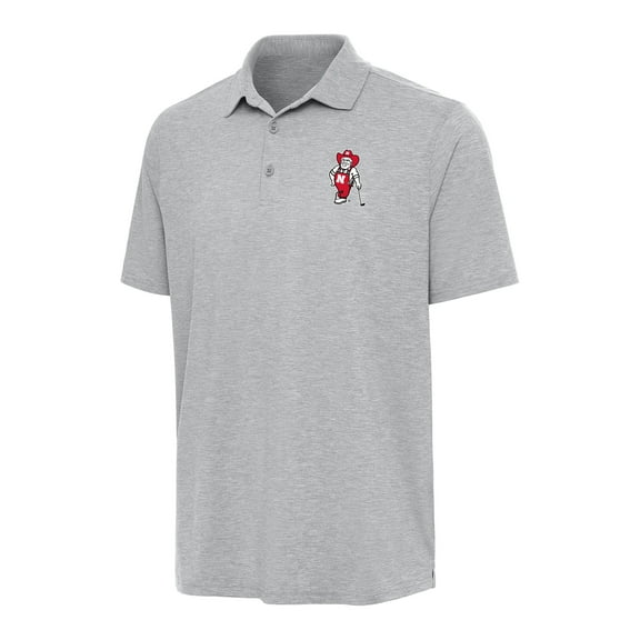Men's Antigua Heather Gray Nebraska Huskers Par 3 Polo