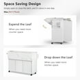 thumbnail image 5 of OMCHOM 55.5" Kitchen Island with Storage,Rolling Island Table with Folding Drop Leaf Power Outlet,2 Doors and 3 Drawers,White, 5 of 10