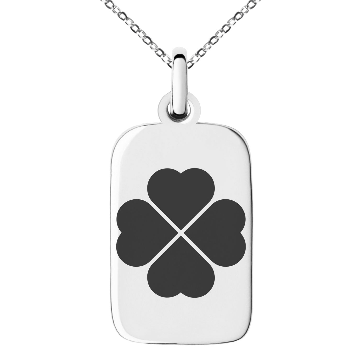 four leaf clover dog tag