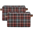 thumbnail image 2 of Coolnut 1 Pack Fabric Storage Basket National Tartan Red Closet Storage Bins with Handles Foldable Baskets for Shelves Toy Organizer Home Office Decor Gifts, 2 of 7